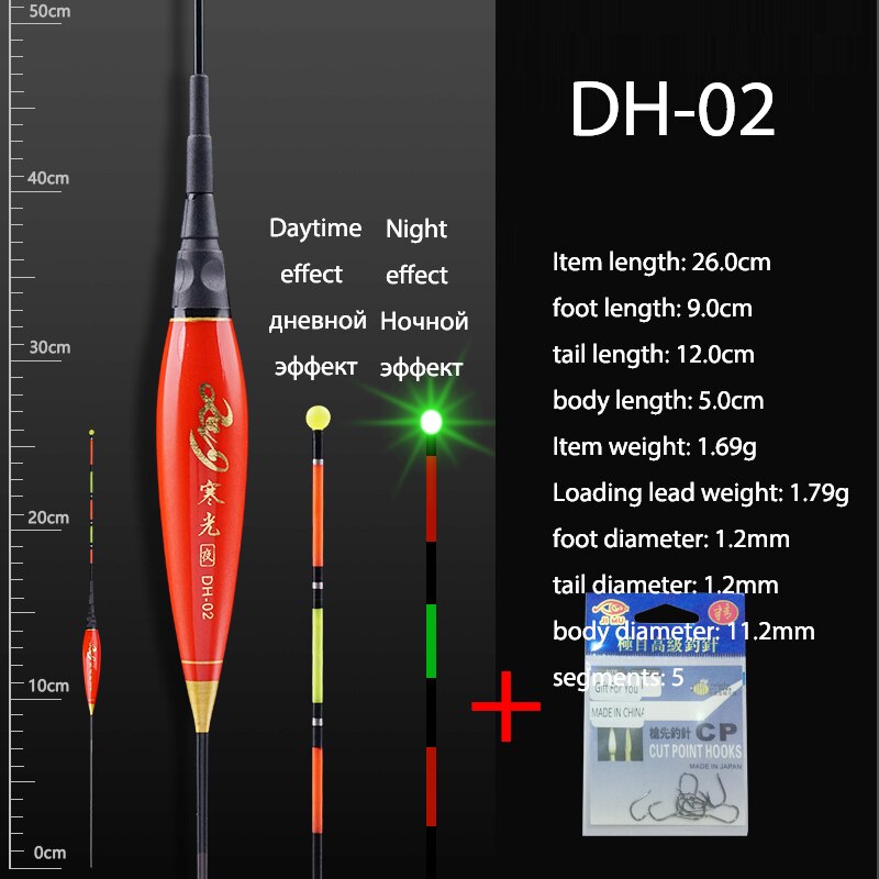 Boya de pesca de agua dulce, Boya de pesca de superficie, sensible, estable, 1 unidad: DH-02