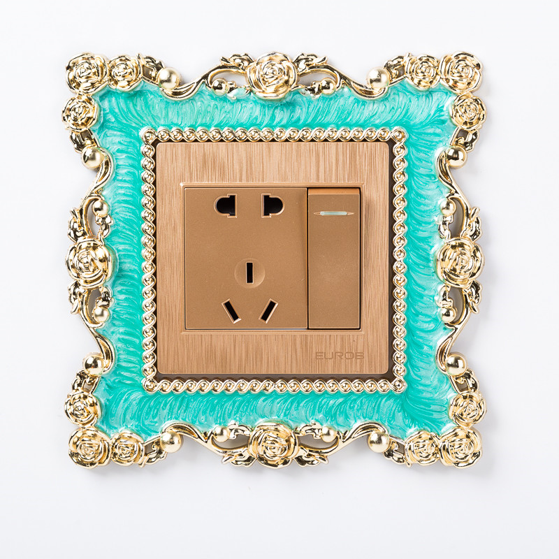 Surface Waterproof Acrylic Removable DIY Protective Square Living Room Home Decor Socket Switch Sticker Wall Light Cover: Green