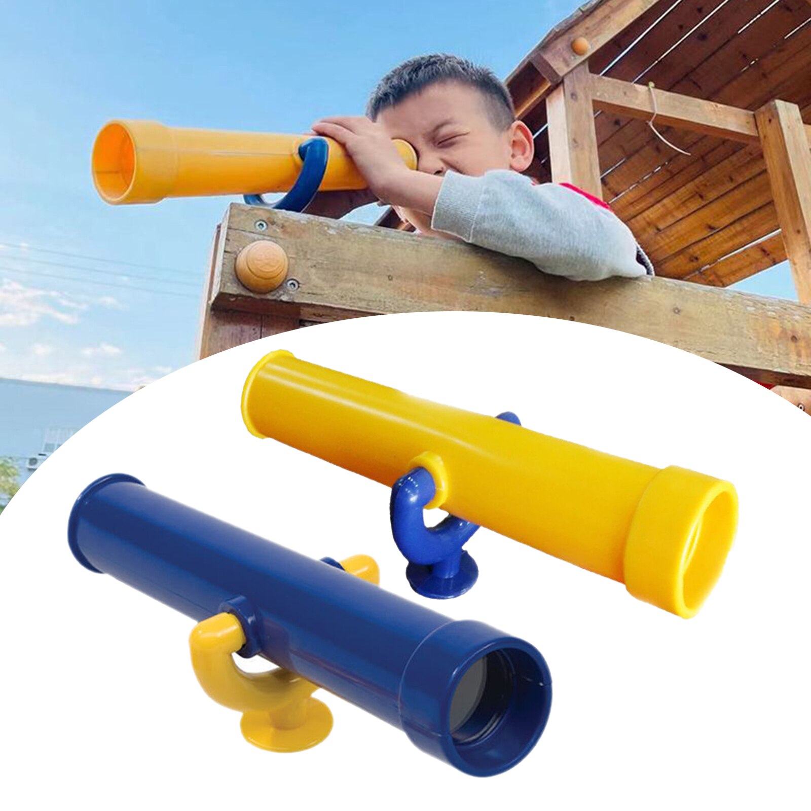 Outdoor Kids Monocular Pirate Telescope Plastic Science Toy for Outdoor Wooden Swing Set Interactive Learning Ages 3+