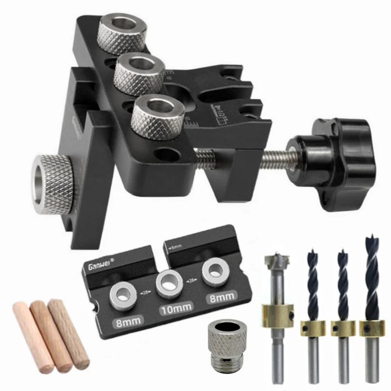 Plantilla Universal para agujeros, plantilla de leva 3 en 1, Kit maestro de plantilla para agujeros, guía de perforación de agujeros de madera, posición de carpintería para trabajo de madera DIY