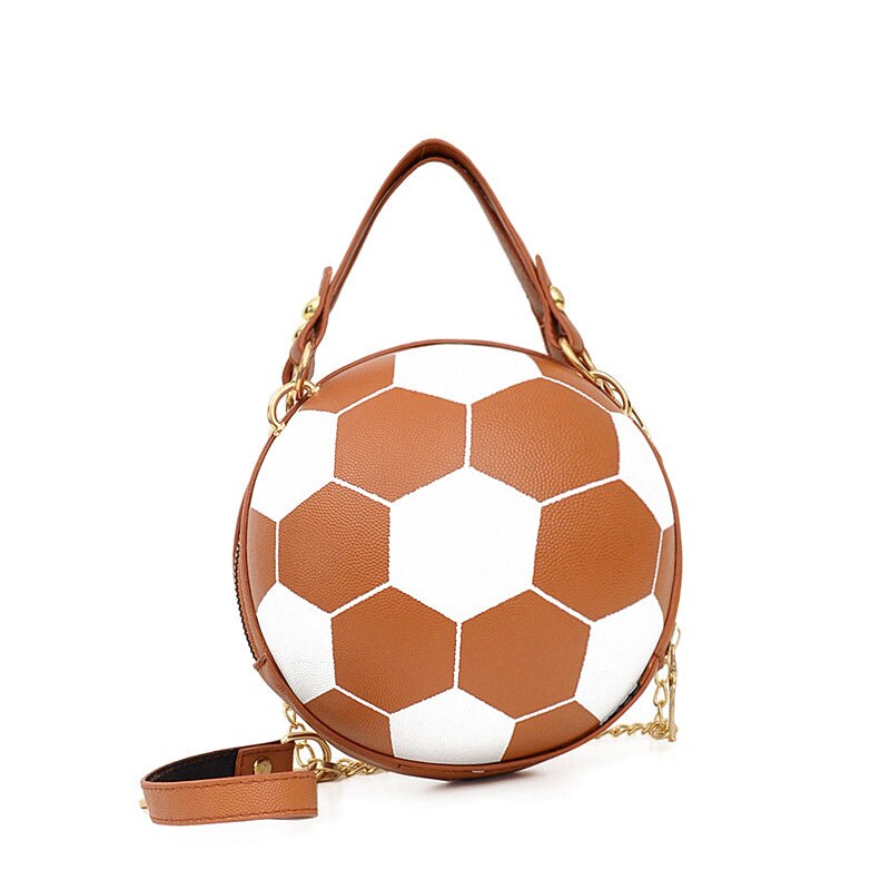 Sacos crossbody para senhora acrílico 2020 novo saco de mão sacos mensageiro basquete futebol em forma moda feminina sacos ombro único: Brown