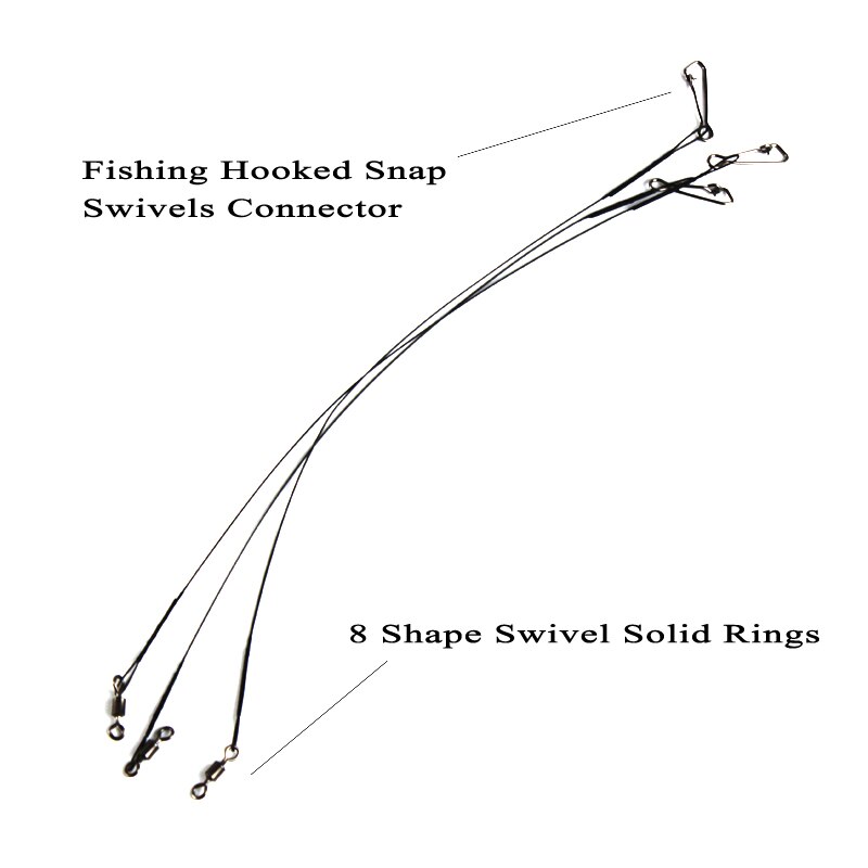 10Pcs Anti Bite Staal Vislijn 15Cm-30Cm Staaldraad Leider Met Swivel Vissen Accessoire Vissen draad Olta Leadcore Leash