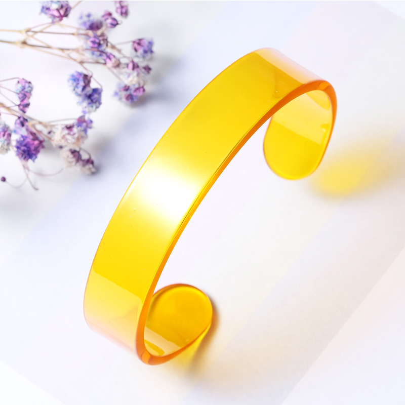 Simple Women Acrylic Bangles Bracelets Round Cuff Open Bangles Pure Color Resin Charms Trendy Wedding Luxury Brand Jewellry: 002