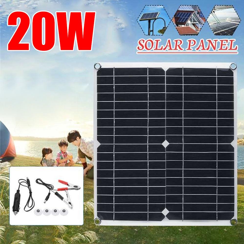 Solar Panel Car Charger Solar Panel USB 20W 280*280mm Home Improvement Toys Part Powered Monocrystalline Silicon DIY