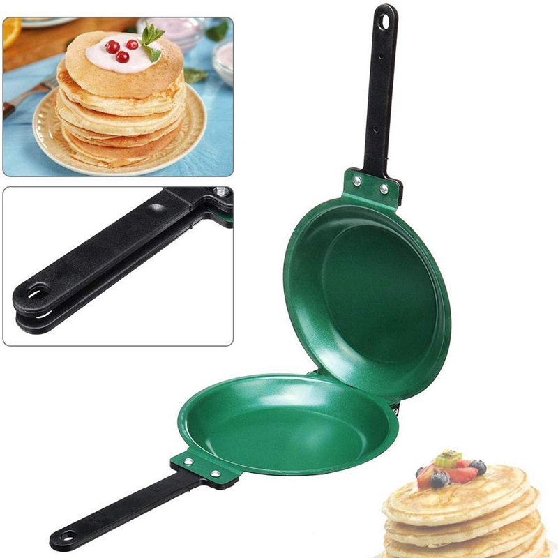DIY Non-Stick Pan, Double-Sided Frying Pan Frying Pan Breakfast Pan, Gas and Induction Cooker Universal