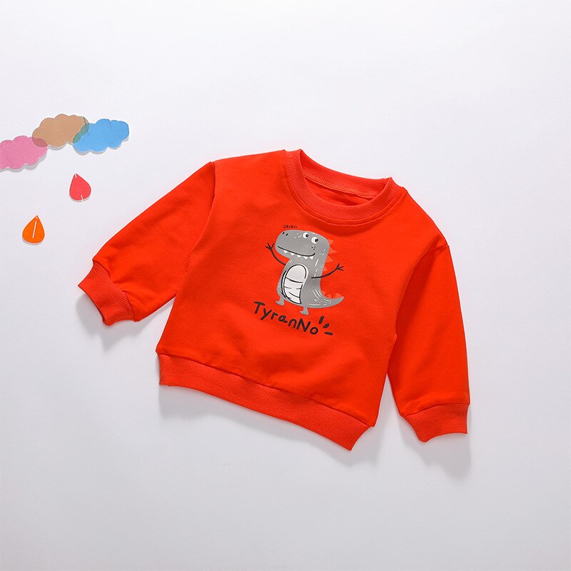 Ragazzi Maglietta Lunga Del Manicotto Delle Ragazze Dei Capretti Del Bambino Del Bambino Del Cotone Magliette E Camicette Del Bambino Del Fumetto Dinosauro Tee Vestiti Per Ragazze di Estate Vestiti Infantili: k3268Ared / 3T