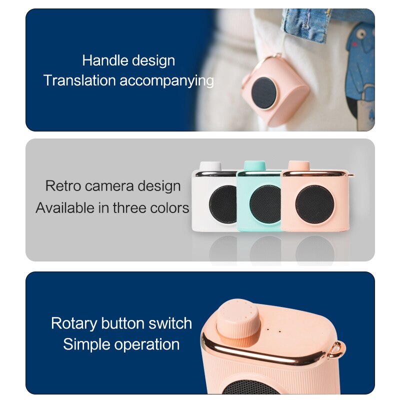 Altavoz pequeño con memoria de traductor, miniparlante inteligente , portátil, multivoz, traducción Bluetooth, estéreo pequeño