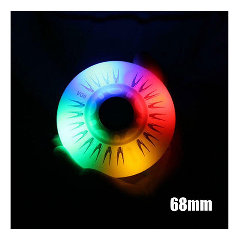 Roues de patins à roulettes coulissantes 90A, éclairage LED, accessoires colorés, 68/72/76/80MM, 4 pièces,rollers patins 4 roues: Multicolour  68mm