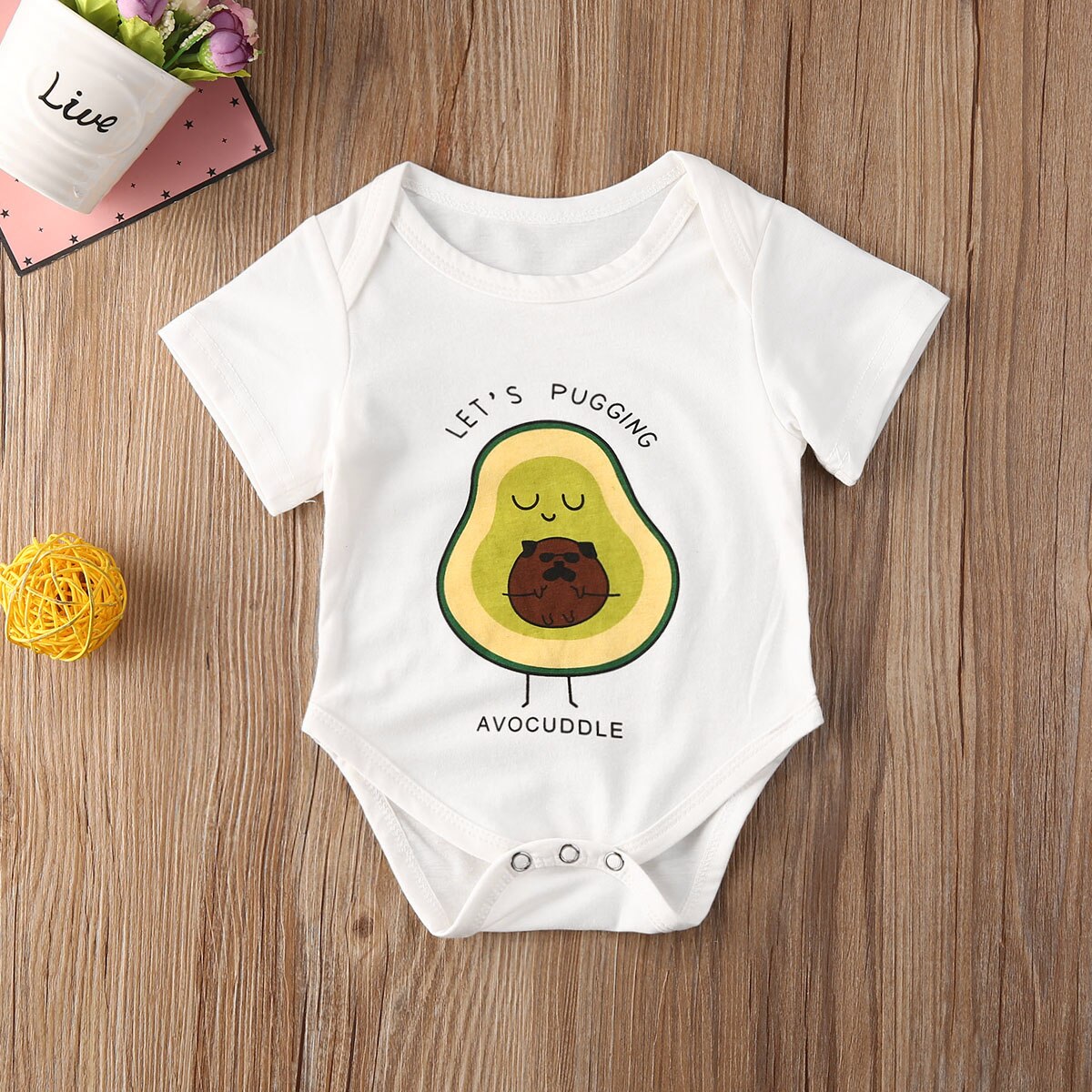 Neugeborenen Baby Mädchen Sommer lässig Lustige Avocado Gedruckt Kurzarm Karosserie Kleidung 0-24M