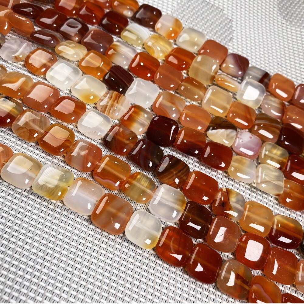 Natural Stone Square shape Loose Beads Crystal Semifinished String Bead for Jewelry Making DIY Bracelet Necklace Accessories: 8