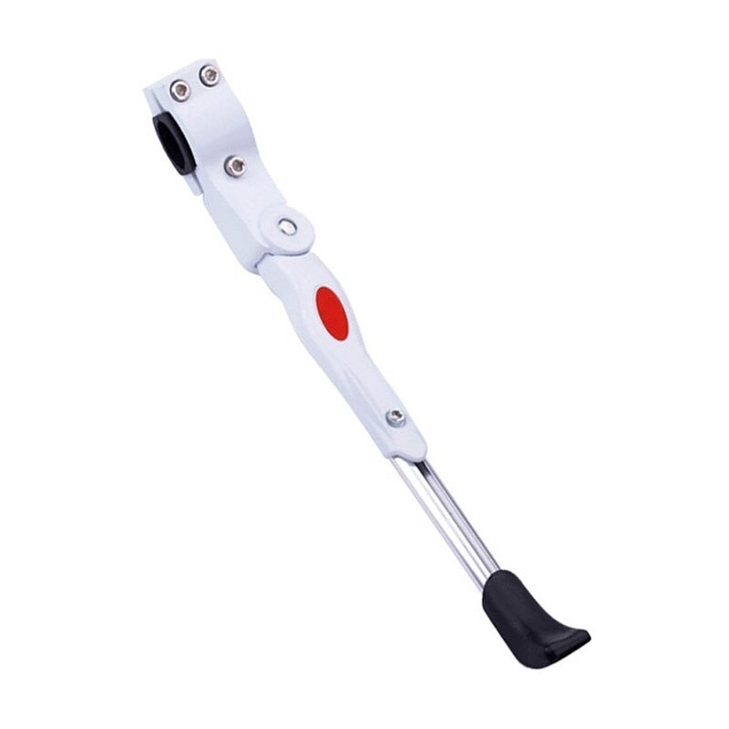 1 st zwart/wit verstelbare mtb racefiets standaard parkeerrek mountainbike steun zijstandaard voetsteun: Wit