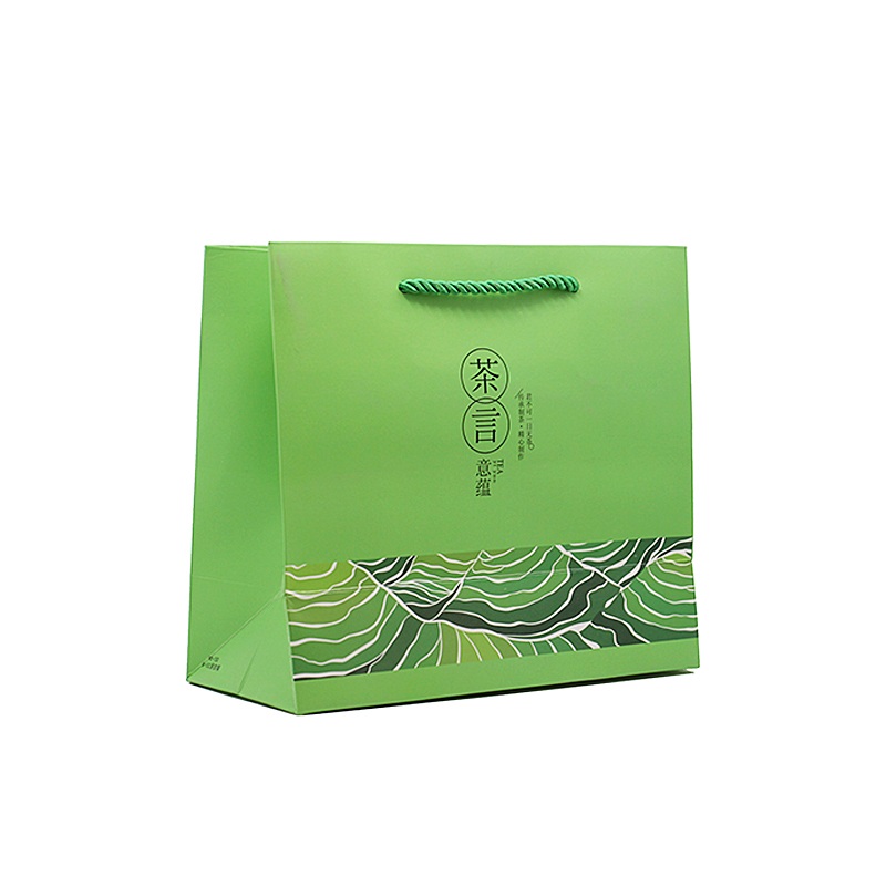 Xin Jia Yi emballage papier sac avec artisanat papier poignées sac carré fournisseur en chine 22cm taille sac à thé blanc: 23cm x 11cm x 25cm / Vert armée