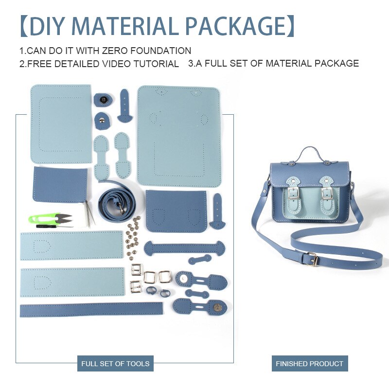 Vintage bolso Cambridge haciendo materiales de bricolaje auto-suministros de cuero bolso hecho a mano mujer bolsa manualidades para coser Accesorios