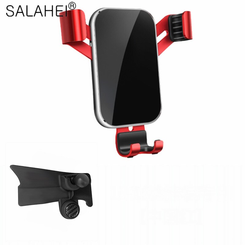 Bil mobiltelefonholder til mitsubishi outlander  mk3 telefonstativ beslag luftventil indvendigt instrumentbræt telefonholder: Rød