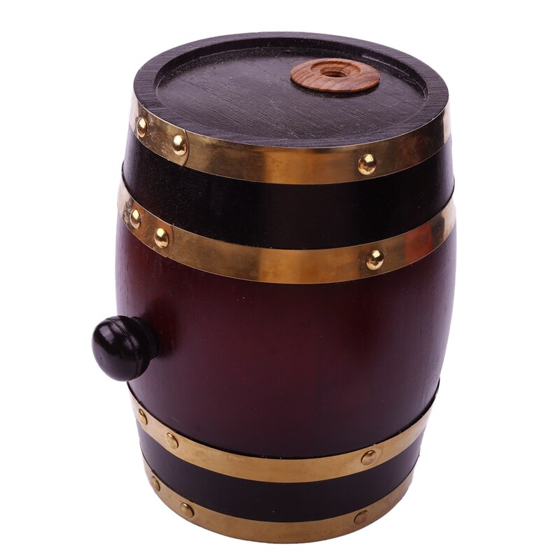 1.5L Tonneau En Bois En Bois Bière Brassage Outils Robinet Machine À Eau Pot de Vin Mini Tonneau Bar à Bière Baril: B