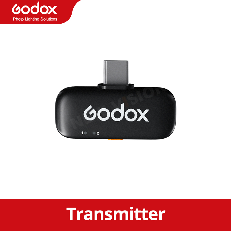 NEUES Godox C01 kabelloses Lavalier-Mikrofon für iPhone und Android, 200 m Reichweite, Geräuschunterdrückung, 27-H-Akku für Fotografie, Vlog: schwarz