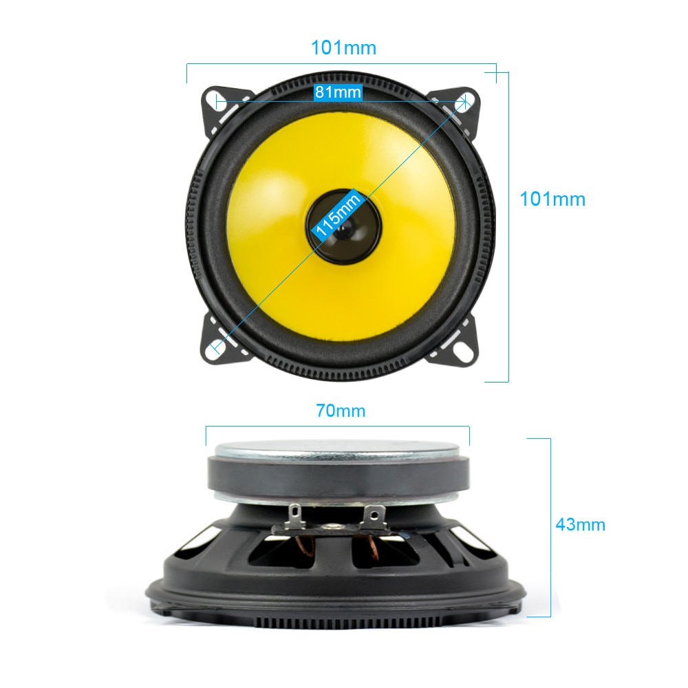 AIYIMA 2Pcs 4Inch Monomer Car Speaker 4Ohm 80W Universal Classic Car Horn Speakers DIY For Home Theater