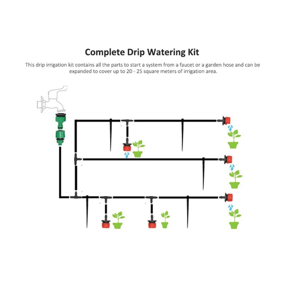 Automatic Drip Irrigation System Complete Set Self Watering Kits Garden Irrigation Equipment 82ft Hose for Garden Flower Bed