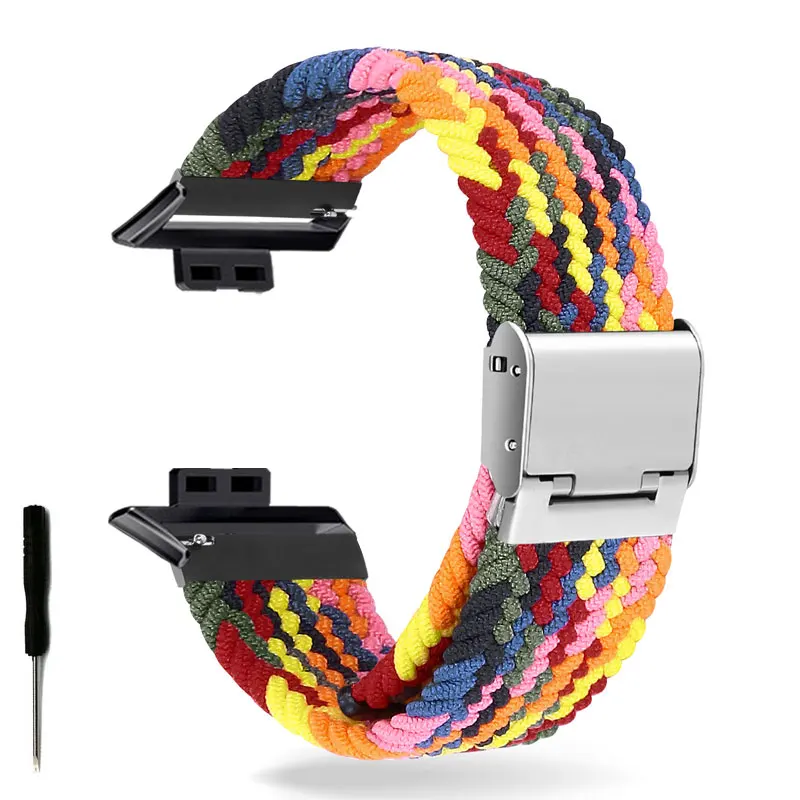 Rem til huawei watch fit 2- rem flettet nylonrem justerbar udskiftningsrem til huawei watch fit-remme