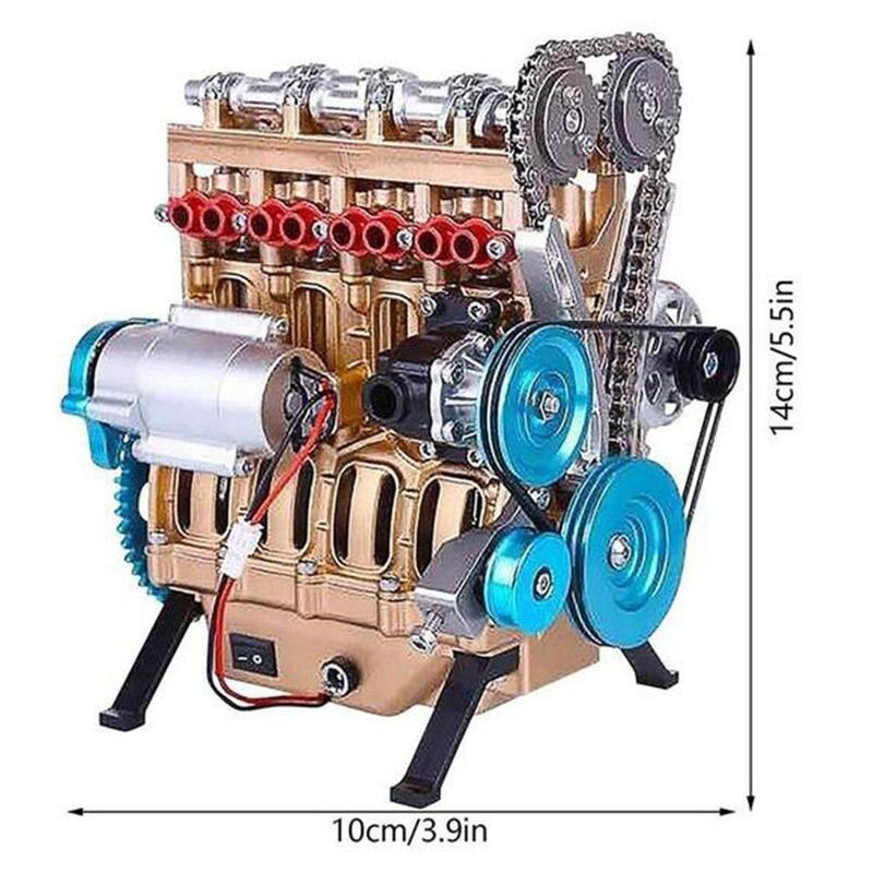 Table Decoration Crafts Decor Four-Cylinder Engine Car DIY Kit Model Resin Engine Engine Kit Model Mini Car Kit: Default Title