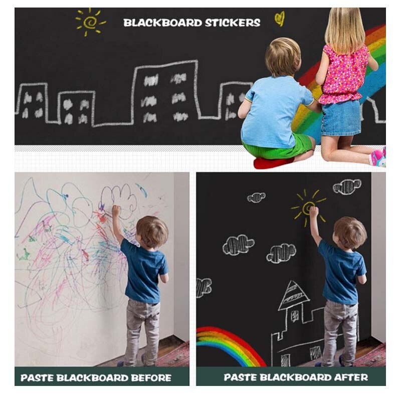 Home office Blackboard Sticker Rewritable Child Teaching Graffiti Wall Art Decor Decal Self-adhesive Removable Whiteboard Sticke