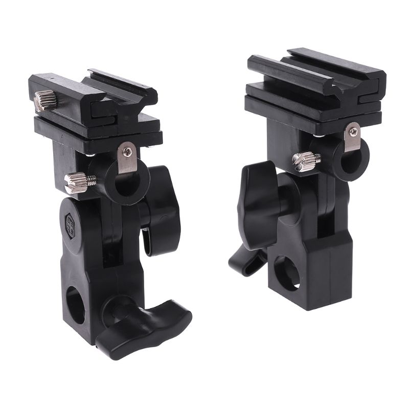 2 Pcs Meking Flash Shoe Speedlite Paraplu Mount Holder Swivel Voor Light Stand Flash Bracket B Voor Trigger -Schoen Flash