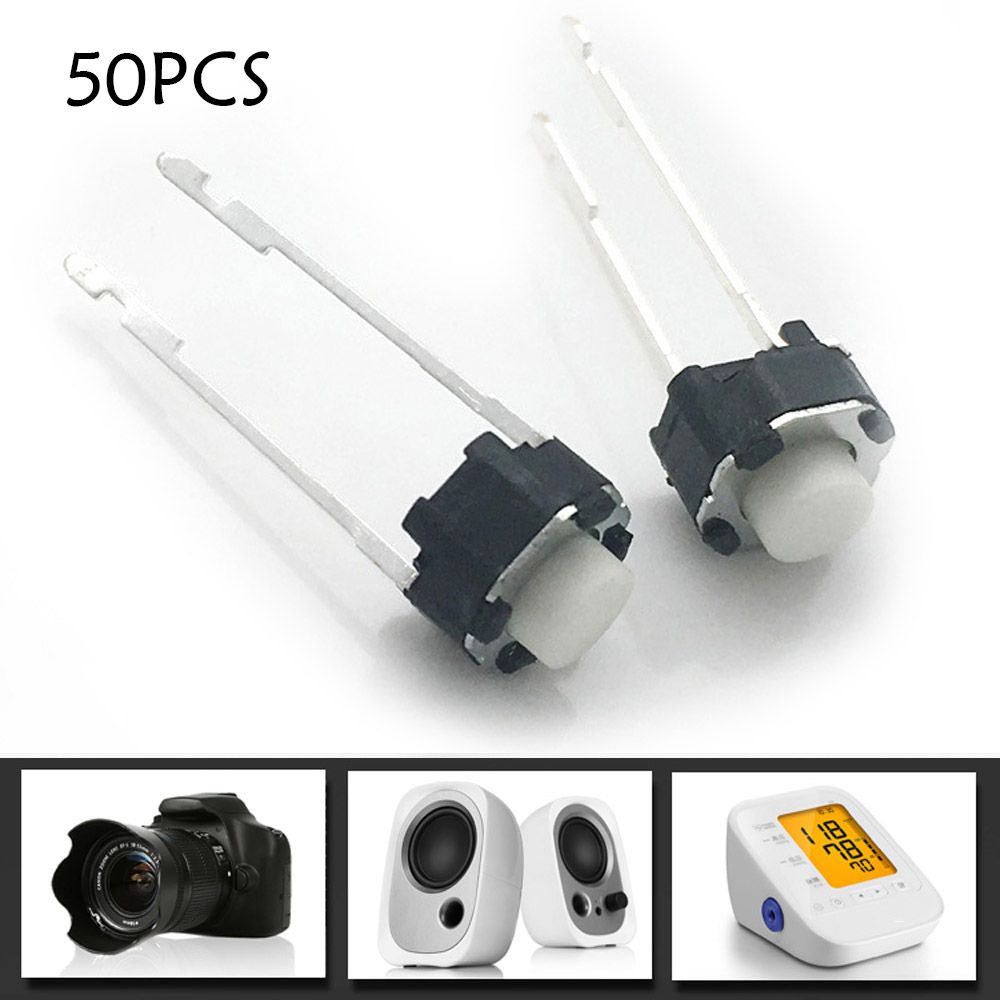 50PCS Durable Push Button 2 Pin Power Switch Tact Switch Tactile Micro Switch Self-reset