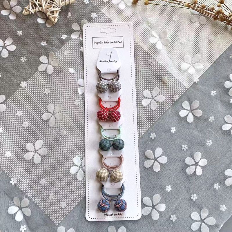 20 stuks/set kinderen pluche haarelastiekjes touw ballen geruite knoop peuters elastische haarband hoofdband baby staart haar meisjes accessoires: N -20 stuks