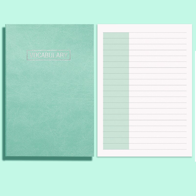 A5 English Memory Learning Notebook 150 Sheets Portable Memo Pad Notebook Memorandum Student School Office Stationery: Green