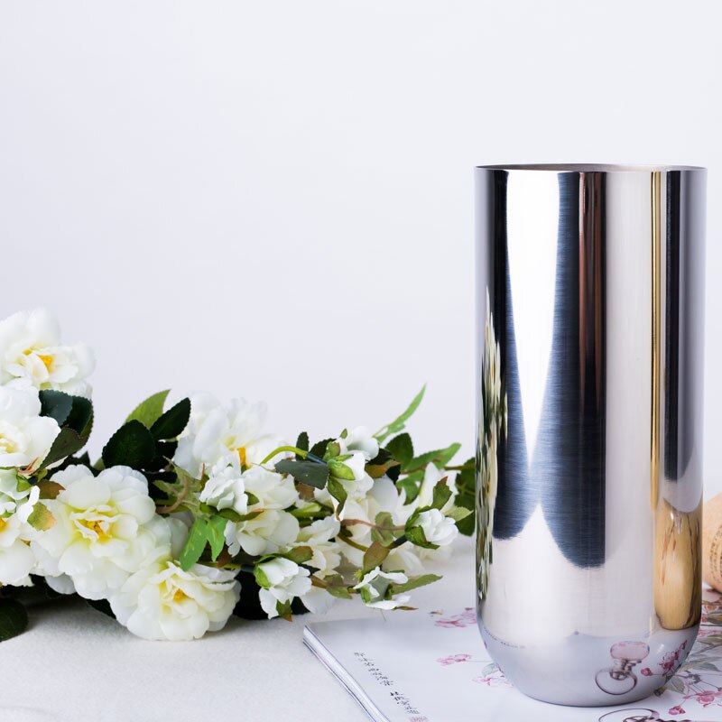 Blumen Vasen Tafelaufsatz Vase Metall Silber Tabletop Blume Halfter Edelstahl für Heimat Dekoration Beste G019: Tabelle Vase Spiegel