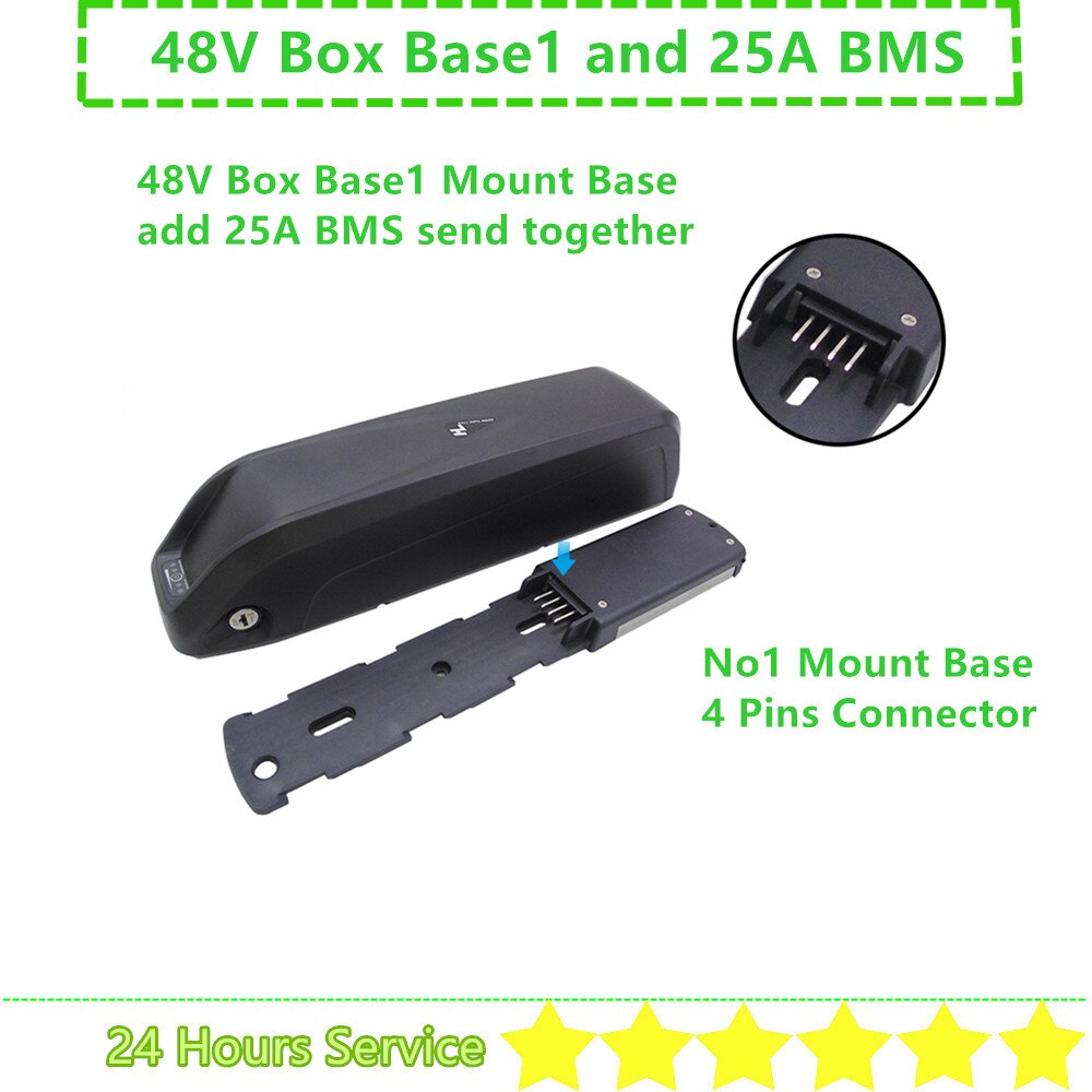 40 50 52 56 pcs 18650 cells Hailong Hailong1 Ebike Battery Case 24V 36V 48V 52V Down Tube Shark Electric Bike Battery Box: 48V No1 Base 25A BMS