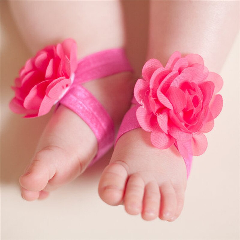 Pudcoco babymeisje mooie zonnebloem voetband blotevoeten sandalen schoenen pols bloemen