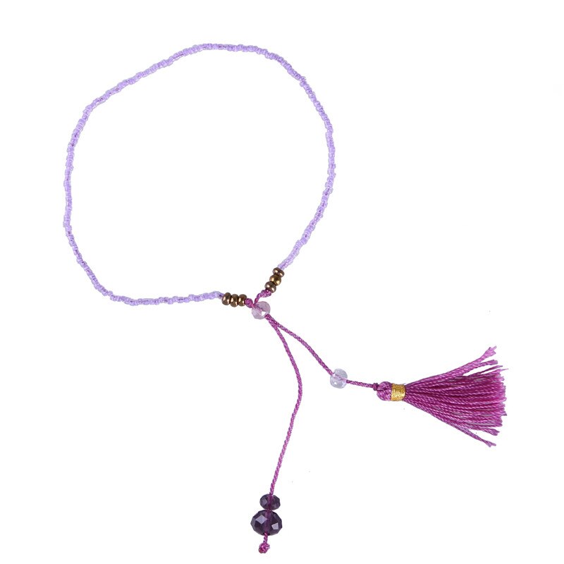 KELITCH Miyuki Samen Perlen Armbänder Quaste Freundschaft Armbänder Einstellbare wickeln Armbinde Charme Kristall Armbinde Armreifen: AZX029C