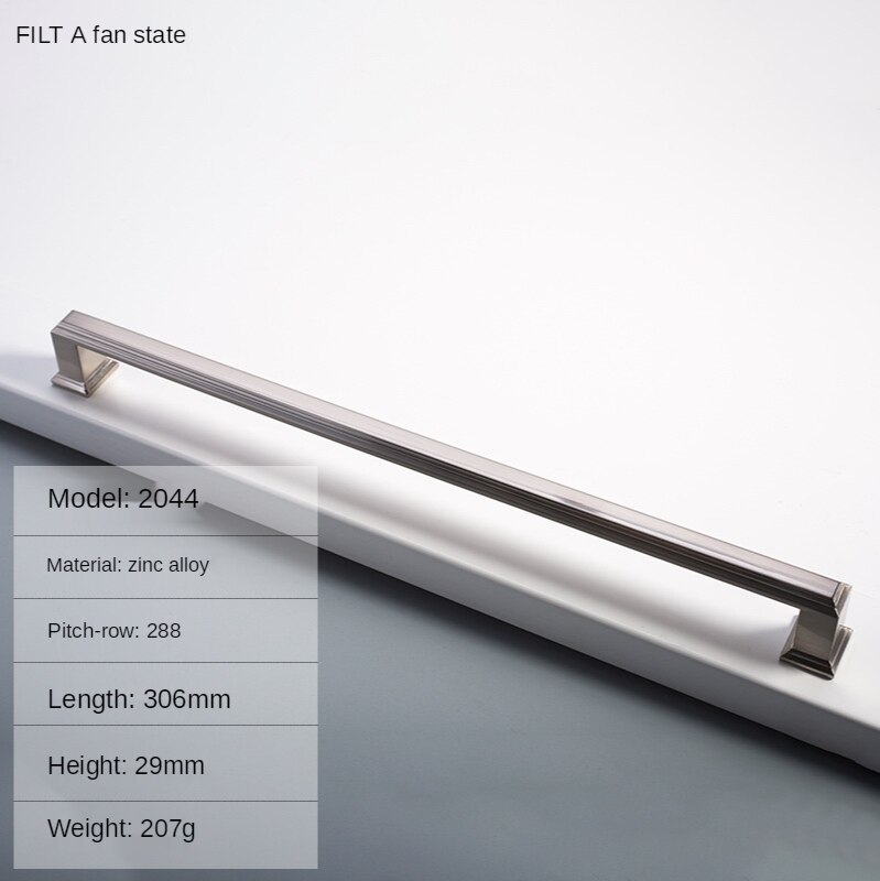 Cabinet Handles Modern Cabinet Handle Square Furniture Hardware Stainless Steel Kitchen Door Knob Cupboard Wardrobe Drawer Pulls: 288-Bright nickel