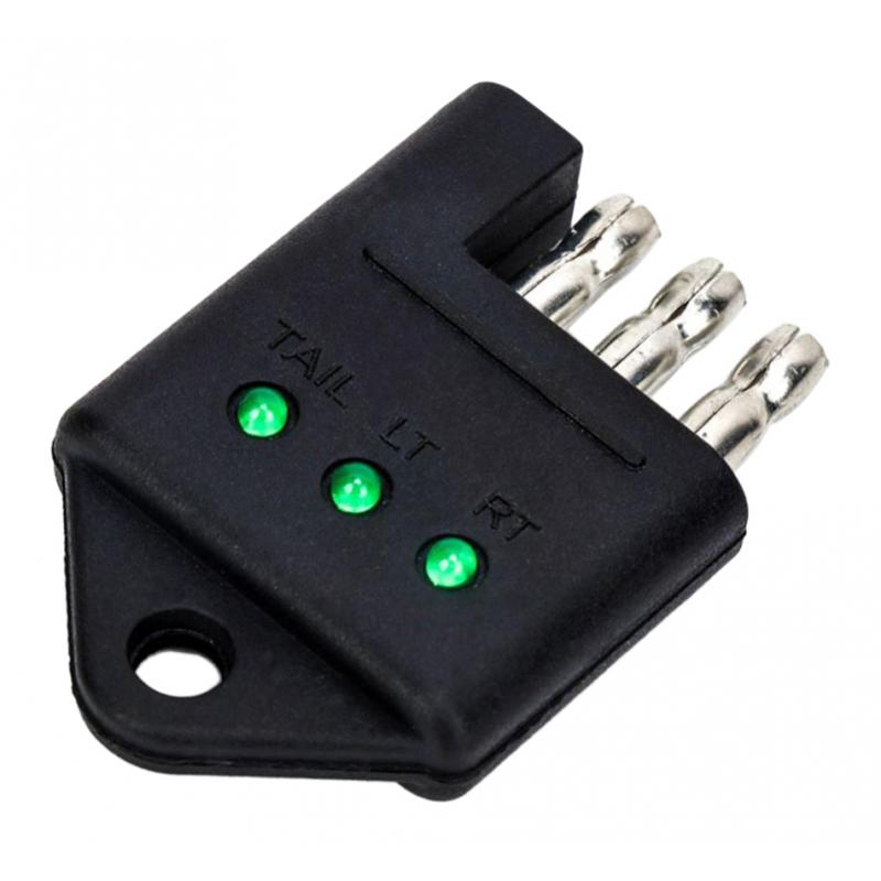 4-Way Flat Trailer Wiring Tester - 4 Pin Trailer Light Circuit Diagnostic Tool For Turn Signals & Tail Lights