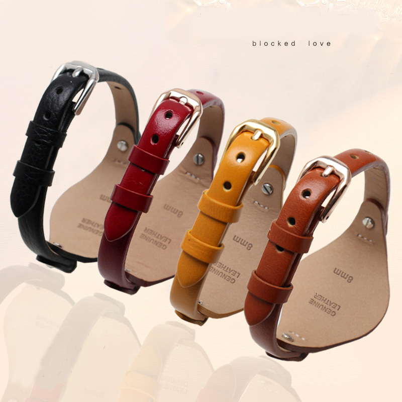 Correa de reloj de cuero de , 8mm, especial para correa femenina fósil ES3077 ES2830 ES3262 ES3060 ES4119 ES3148, pulsera Wonmen