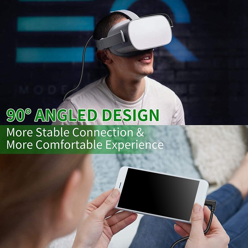 USB Link Cable 13FT 4M for Oculus Quest - USB 3.2 Gen 1 Type-C to USB-A 90 Degree Angle