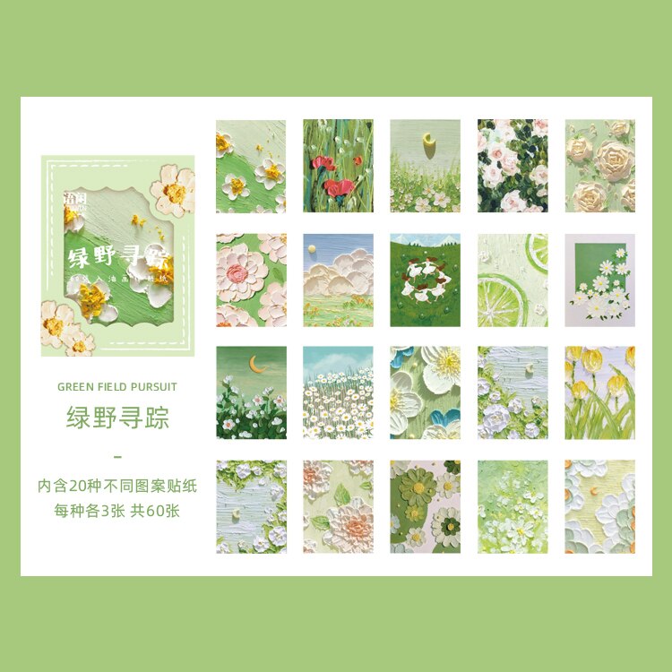 60pcs/lot Kawaii Stationery Stickers RainbowPlanner Decorative Mobile Stickers Scrapbooking DIY Craft stickers: lvyexianzhong