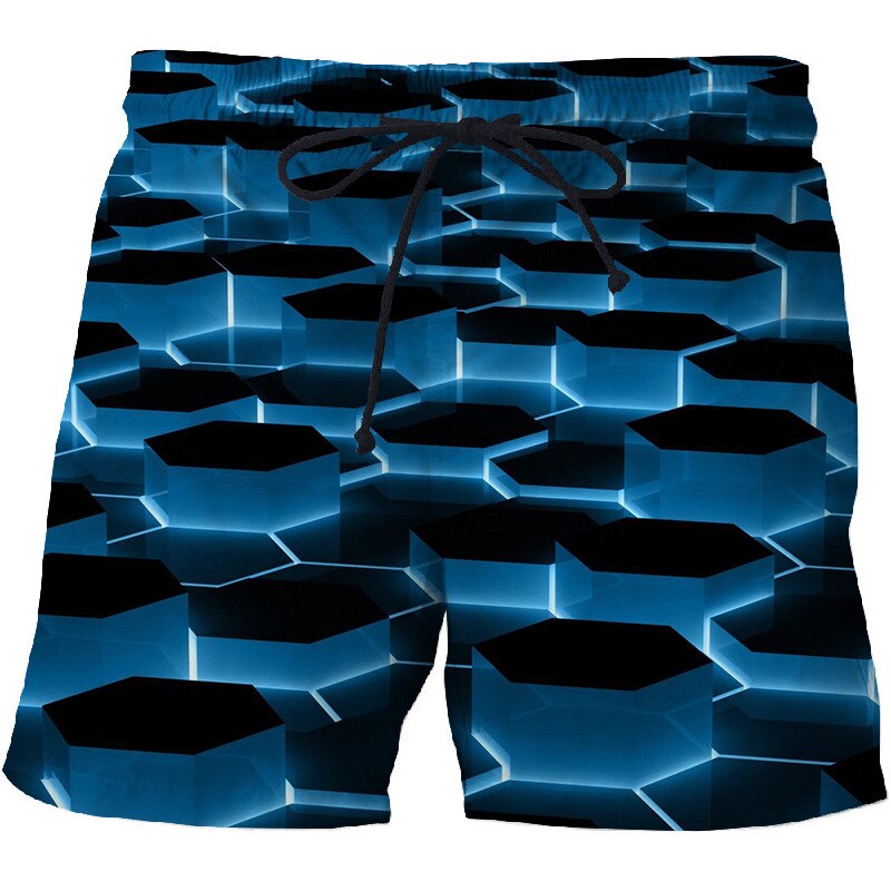 Summer Mens Print Beachwear Digital Printing Shorts Trendy Men's Beach Pants Men Sunga De Praiasea Surffing Bathing Suit