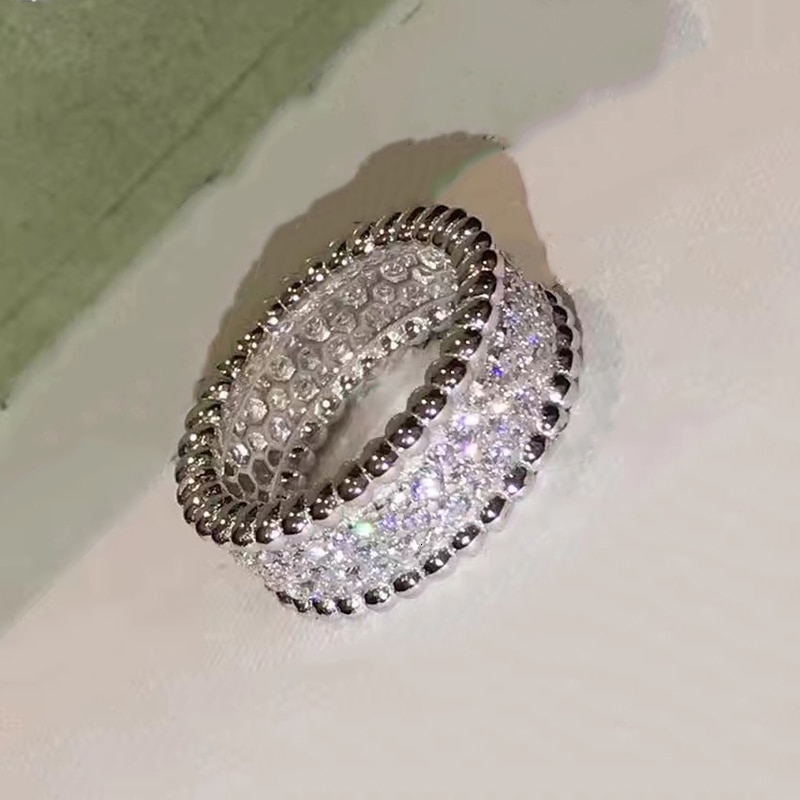 Brand Pure 925 Sterling Silver Jewelry For Women Gold Color Silver Rings Full Stone Rose Gold Rings Engagement Wedding Jewelry