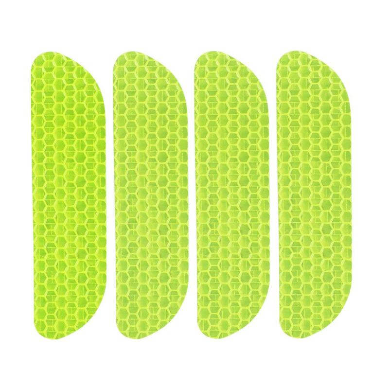 4Pcs/set Car Door Stickers Universal Safety Warning Mark OPEN High CRV Reflective Strips Door Warning Reflective Stickers: green