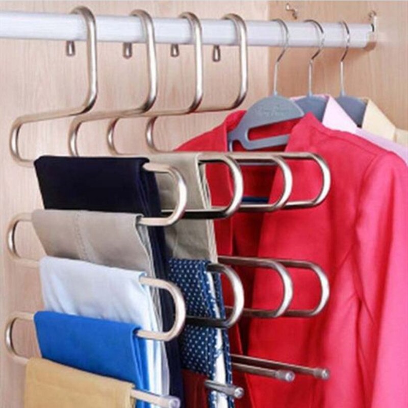 Colgador de pantalones organizador de pantalones, estantería para colgar ropa, colgador de capas para almacenamiento de ropa, ahorrador de espacio, organización de armarios, decoración del hogar