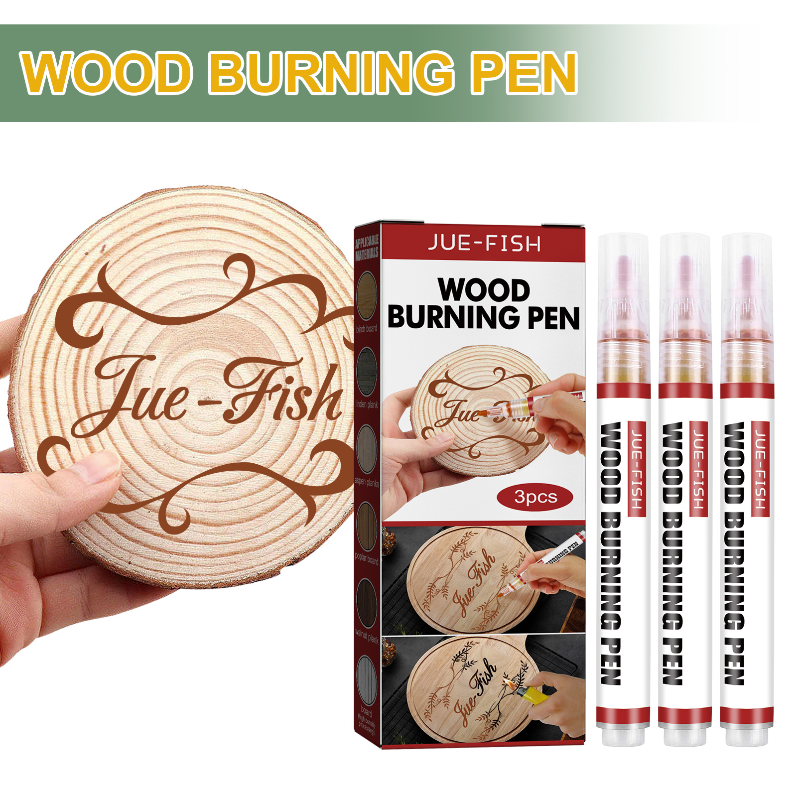 Chemische houtbrandstiften, praktische houtbrandmarkers, pennen voor pyrografie, karamelmarkers, benodigdheden voor pyrografie.