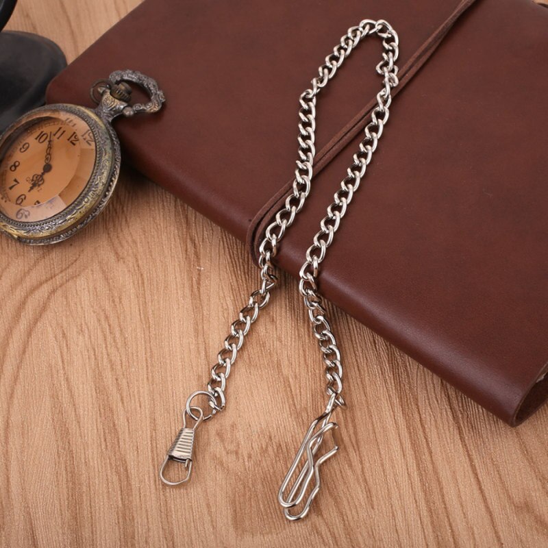 Catena per orologio da tasca in lega di bronzo bianco/nero/verde bronzo/oro/rosso catena per orologio da tasca Vintage ▾: bianca