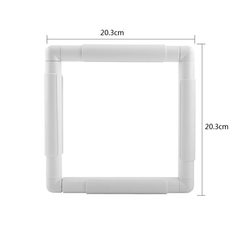 Firkantet broderiramme sæt diamantmaleri korssting håndværk syning håndarbejde ramme håndhold bøjle syning håndværk diy værktøjer: 20.3 x 20.3cm