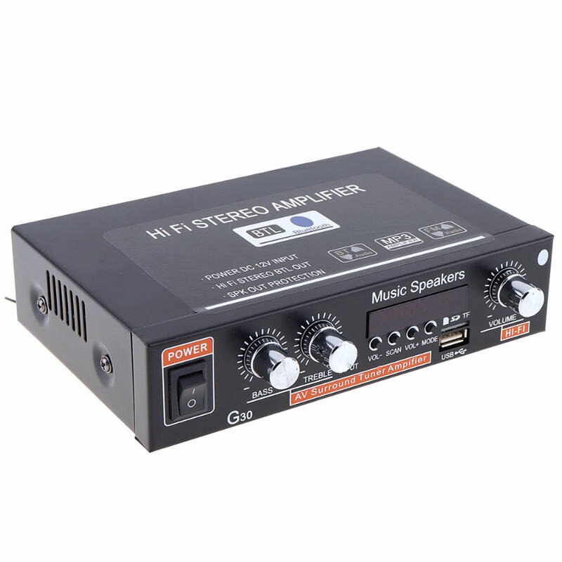 Universal G30 Hifi Bluetooth Car o Power Amplifier FM Radio Player Support SD / USB / DVD / MP3 With Remote Controller EU Pl