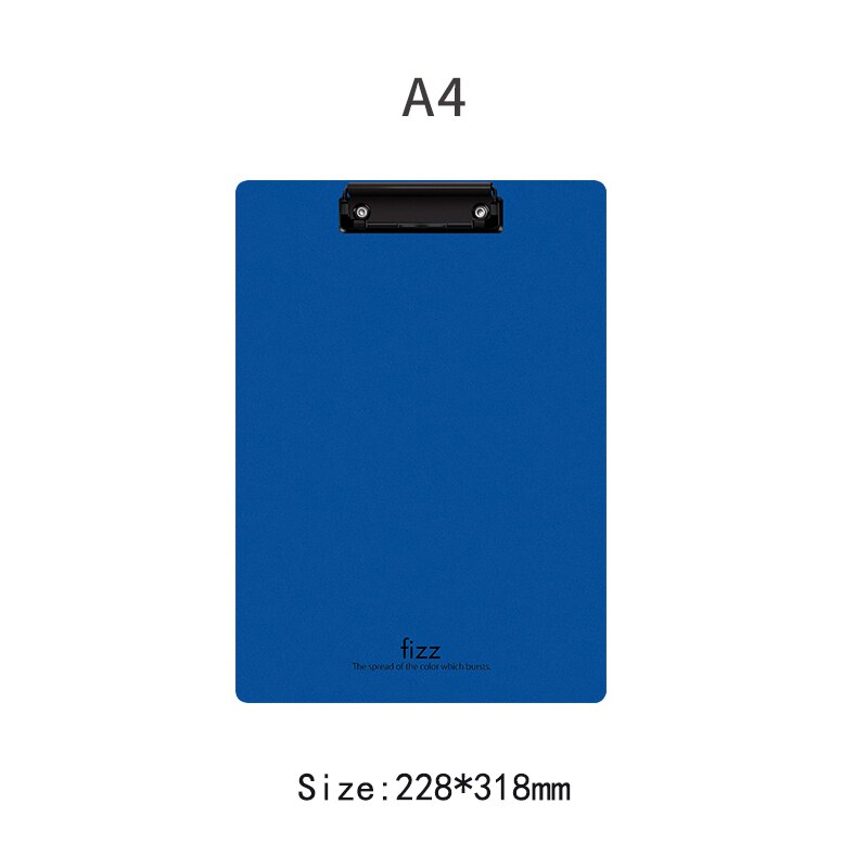 A4 Plastic Writing Board with Clip File Folder Writing Pad File School and Office Supplies: Blue