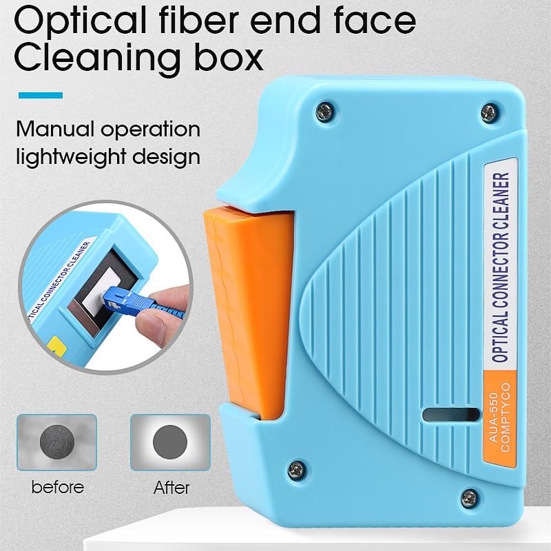 AUA-550 Optical Fiber Connector Cleaner/Fiber Conector Cleaning Cassette, 500 times Cassette Cleaner Fiber Optic Cleaning Box