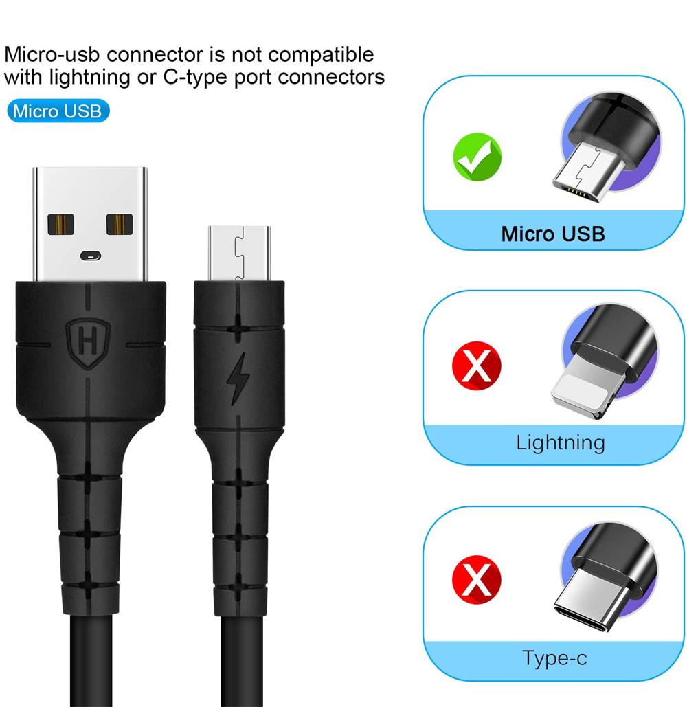 MAXCURY Micro USB Cable 3A Extra Long 3M Fast Charging Cord for Samsung S7 S6 Extension cable HUAWEI HONOR: Black / 2m