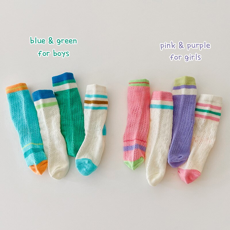 1382A 4Pairs/Lot Children&#39;s Socks 2022 Spring Summer Thin Color Matching Girl&#39;s Socks Cotton Socks for Boys 1123 Children Socks